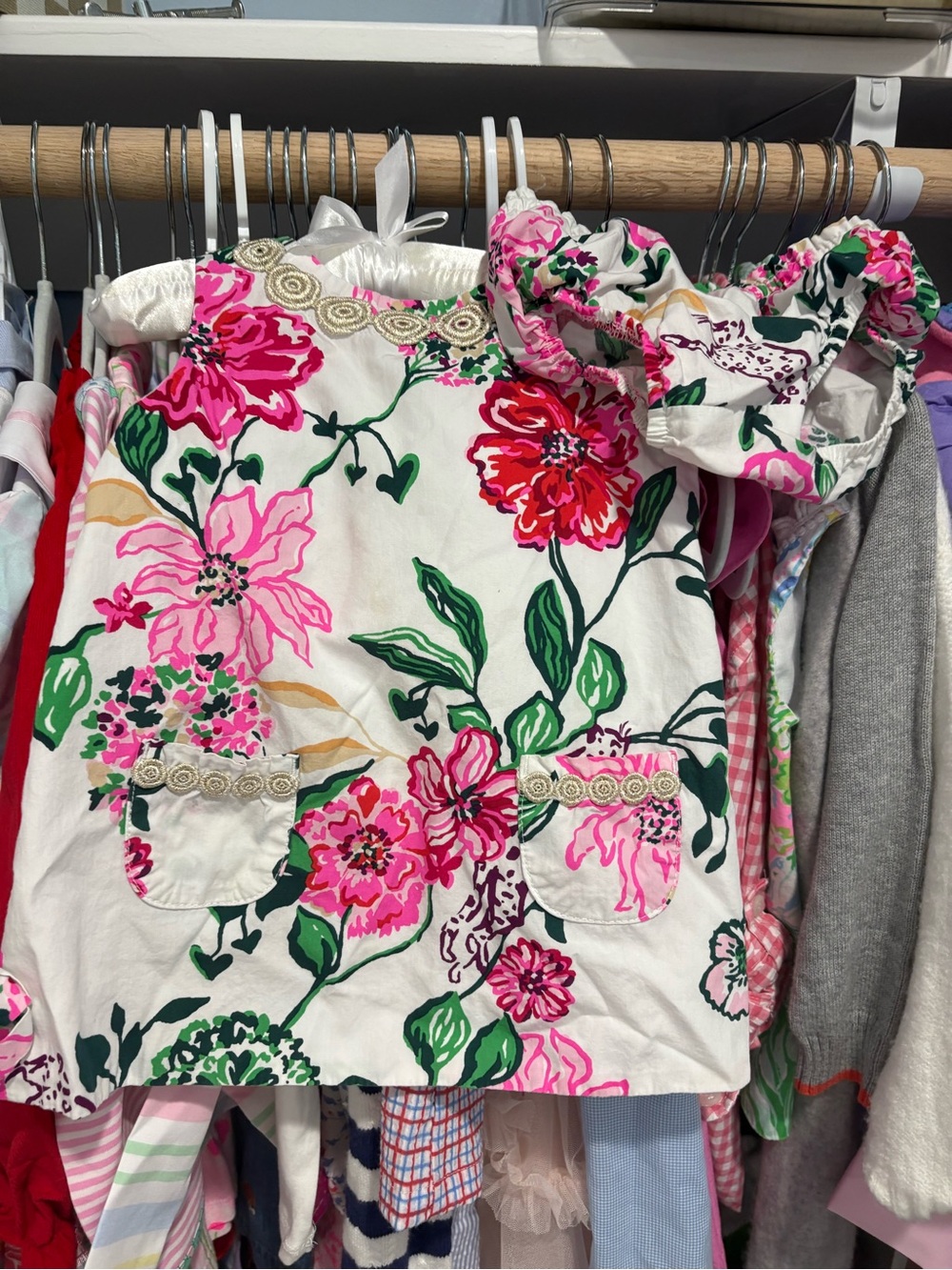 Lilly Pulitzer Floral Pocket Tank Top - White & Pink